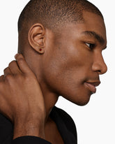 Pyramid Stud Earring in 18K Yellow Gold with Garnet, 6.6mm